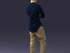 000490 Casual Young Man Standing Arms Crossed 3d print ready 3D Print Model