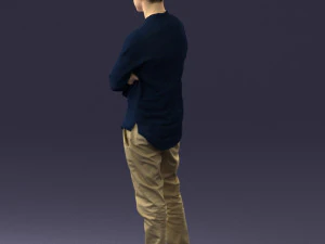 000490 Casual Young Man Standing Arms Crossed 3d print ready 3D Print Model
