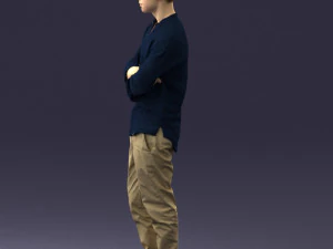 000490 Casual Young Man Standing Arms Crossed 3d print ready 3D Print Model