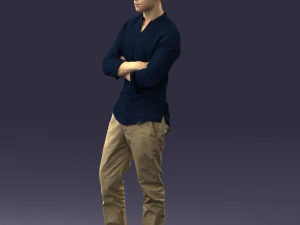 000490 Casual Young Man Standing Arms Crossed 3d print ready 3D Print Model
