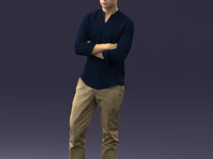000490 Casual Young Man Standing Arms Crossed 3d print ready 3D Print Model