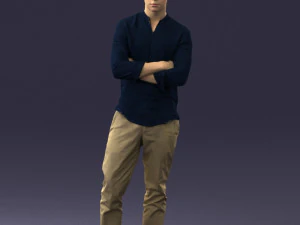 000490 Casual Young Man Standing Arms Crossed 3d print ready 3D Print Model