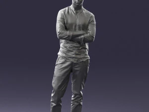 000490 Casual Young Man Standing Arms Crossed 3d print ready 3D Print Model