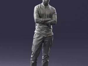 000490 Casual Young Man Standing Arms Crossed 3d print ready 3D Print Model