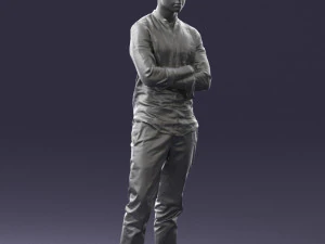 000490 Casual Young Man Standing Arms Crossed 3d print ready 3D Print Model