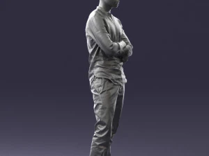 000490 Casual Young Man Standing Arms Crossed 3d print ready 3D Print Model