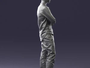 000490 Casual Young Man Standing Arms Crossed 3d print ready 3D Print Model