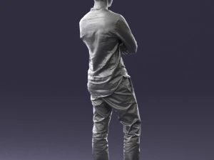 000490 Casual Young Man Standing Arms Crossed 3d print ready 3D Print Model