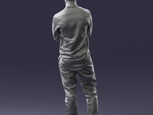 000490 Casual Young Man Standing Arms Crossed 3d print ready 3D Print Model