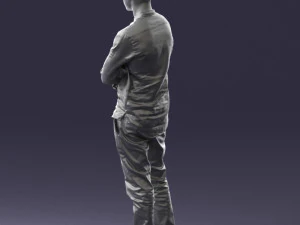 000490 Casual Young Man Standing Arms Crossed 3d print ready 3D Print Model