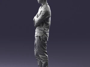 000490 Casual Young Man Standing Arms Crossed 3d print ready 3D Print Model