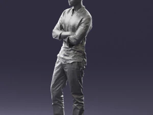 000490 Casual Young Man Standing Arms Crossed 3d print ready 3D Print Model
