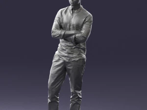000490 Casual Young Man Standing Arms Crossed 3d print ready 3D Print Model