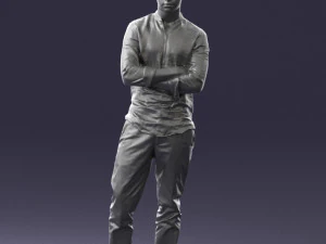 000490 Casual Young Man Standing Arms Crossed 3d print ready 3D Print Model