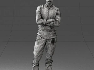 000490 Casual Young Man Standing Arms Crossed 3d print ready 3D Print Model