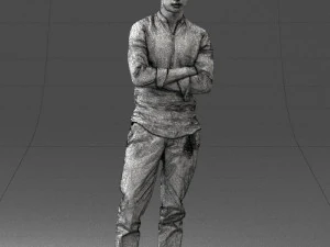 000490 Casual Young Man Standing Arms Crossed 3d print ready 3D Print Model