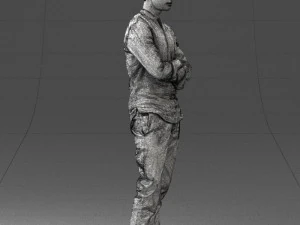 000490 Casual Young Man Standing Arms Crossed 3d print ready 3D Print Model