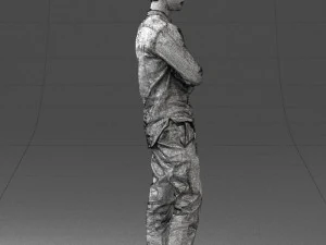 000490 Casual Young Man Standing Arms Crossed 3d print ready 3D Print Model