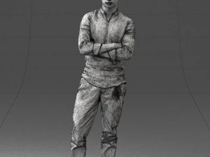 000490 Casual Young Man Standing Arms Crossed 3d print ready 3D Print Model