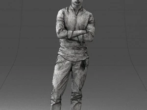 000490 Casual Young Man Standing Arms Crossed 3d print ready 3D Print Model