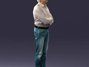 000500 Middle Aged Man Standing with Arms Crossed 3D Model