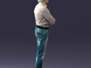 000500 Middle Aged Man Standing with Arms Crossed 3D Model
