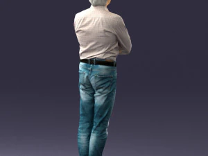 000500 Middle Aged Man Standing with Arms Crossed 3D Model
