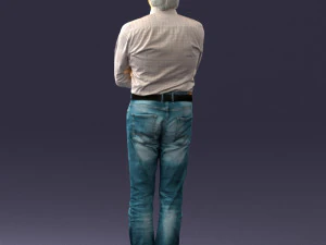 000500 Middle Aged Man Standing with Arms Crossed 3D Model