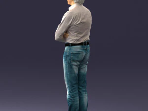 000500 Middle Aged Man Standing with Arms Crossed 3D Model