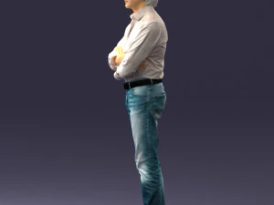 000500 Middle Aged Man Standing with Arms Crossed 3D Model