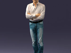 000500 Middle Aged Man Standing with Arms Crossed 3D Model
