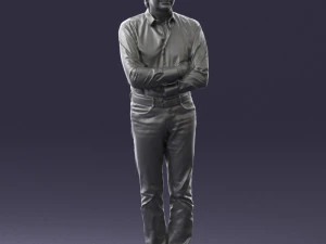 000500 Middle Aged Man Standing with Arms Crossed 3D Model