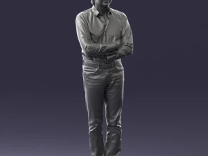 000500 Middle Aged Man Standing with Arms Crossed 3D Model