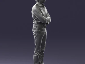 000500 Middle Aged Man Standing with Arms Crossed 3D Model
