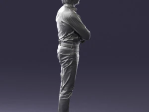 000500 Middle Aged Man Standing with Arms Crossed 3D Model