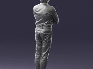 000500 Middle Aged Man Standing with Arms Crossed 3D Model