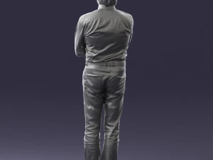 000500 Middle Aged Man Standing with Arms Crossed 3D Model