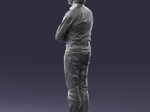 000500 Middle Aged Man Standing with Arms Crossed 3D Model
