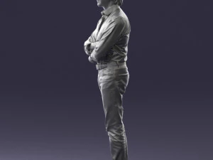 000500 Middle Aged Man Standing with Arms Crossed 3D Model