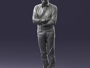 000500 Middle Aged Man Standing with Arms Crossed 3D Model