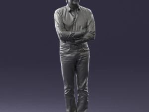 000500 Middle Aged Man Standing with Arms Crossed 3D Model