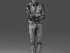 000500 Middle Aged Man Standing with Arms Crossed 3D Model