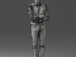 000500 Middle Aged Man Standing with Arms Crossed 3D Model