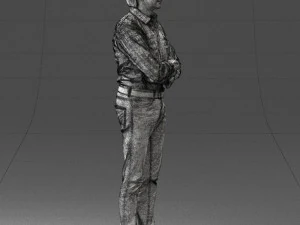 000500 Middle Aged Man Standing with Arms Crossed 3D Model