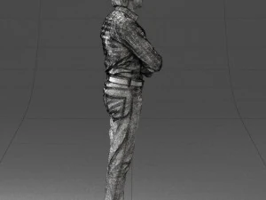 000500 Middle Aged Man Standing with Arms Crossed 3D Model