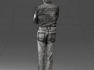 000500 Middle Aged Man Standing with Arms Crossed 3D Model