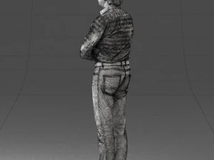 000500 Middle Aged Man Standing with Arms Crossed 3D Model
