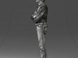 000500 Middle Aged Man Standing with Arms Crossed 3D Model