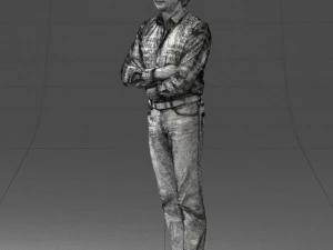 000500 Middle Aged Man Standing with Arms Crossed 3D Model