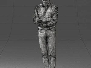 000500 Middle Aged Man Standing with Arms Crossed 3D Model